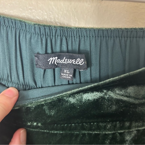 Madewell huston green velvet pull on crop pants womens XL wide leg - Picture 7 of 8